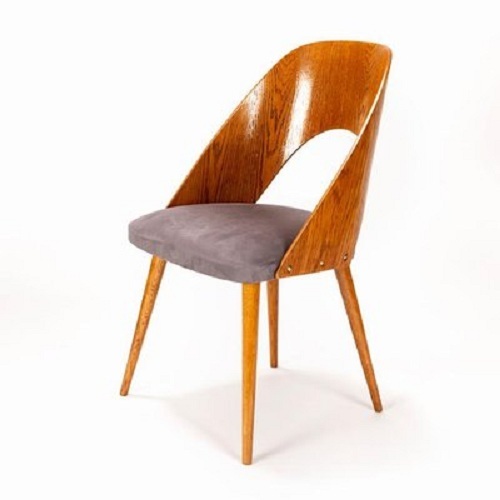 हस्तनिर्मित दीमक प्रतिरोध आरामदायक साफ करने में आसान ग्रे और भूरे रंग की लकड़ी की कुर्सी