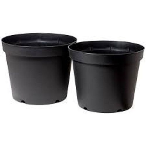 Leak Resistance Strong Lightweight Durable Plain Round Black Plastic Flower Pot