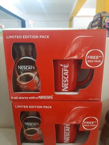 200 ग्राम के पैक के साथ लाल मग मजबूत और स्वादिष्ट Nescafe कॉफी