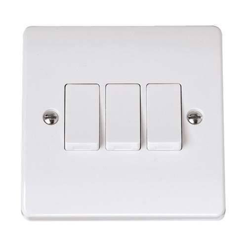  White Safety Electrical Switches Switch Size 3 Module