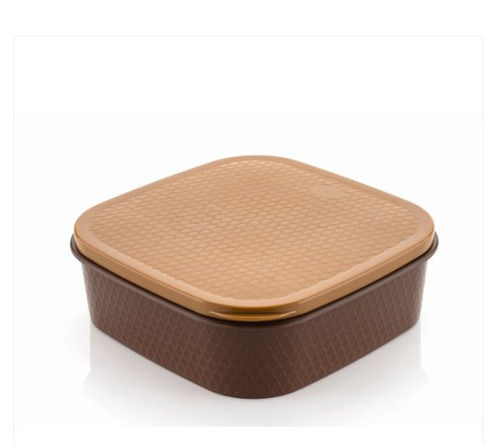 Abs Strong Plastic Material Square Shape Plain Brown Spice Box For Kitchen Size: 10 Inch