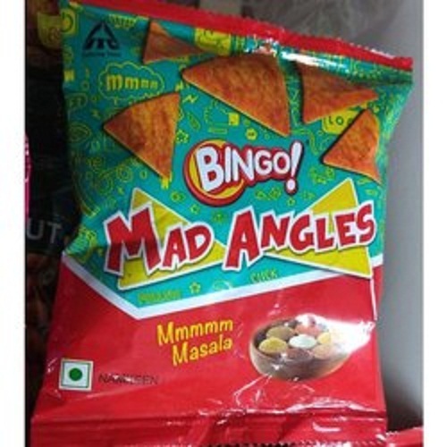 Fried Crispy And Crunchy Bingo Mad Angles Masala Chips - Baked Potato, 45g | Spicy Indian Spice Blend for Soups, Curries, and Marinades