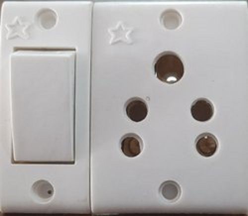 High Efficient Square White Single Switch And Single Socket Electric Switch Board 