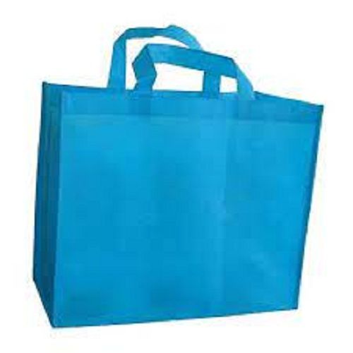 Light Weight Biodegradable And Reusable Sky Blue Plain Woven Bag