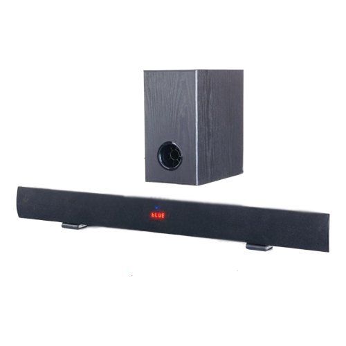 Gray Premium Look Powerteck 2.1 Channel 380 Watt Sound Bar (Wireless Subwoofer, Black)