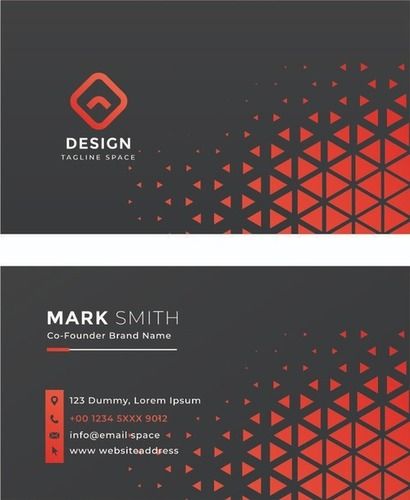 Rectangular Perfect Shape Lightweight Red And Black Printed Visiting Card