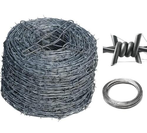 Silver Rustproof Ruggedly Constructed Corrosion Resistance Galvanized Barbed Iron Wire