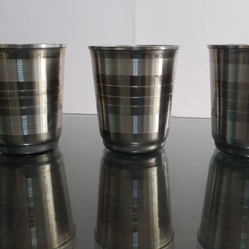 Simple Unique Design And Rust Proof Durable Solid Silver Stainless Steel Water Glass