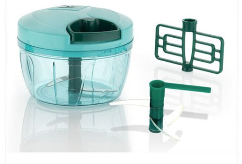 Stainless Steel Sky Blue Transparent Plastic Body Material Hand Vegetable Chopper For Kitchen