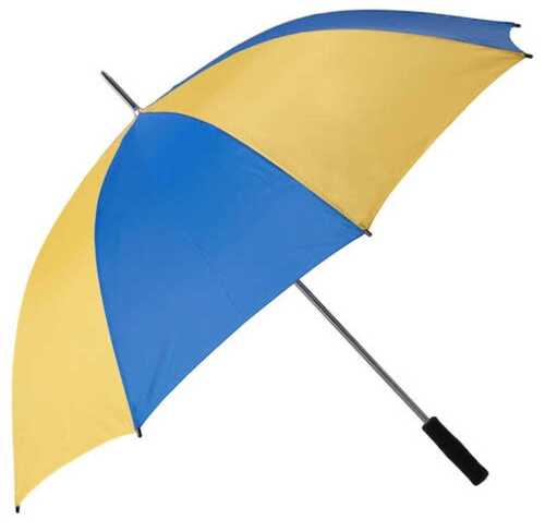 Nylon Waterproof And Windproof Aluminum Handle Blue Yellow Fancy Umbrella