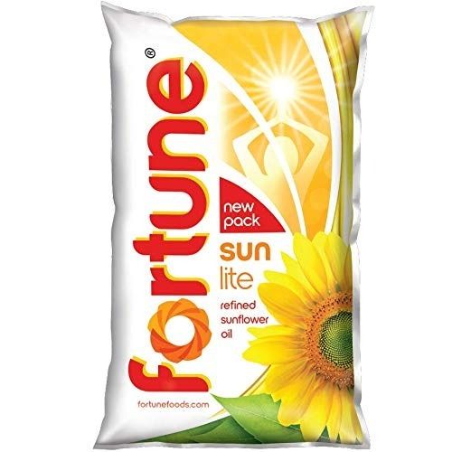 1 Liter Packaging Size Low Cholestrol And Healthy Fortune Refined Sunflower Oil