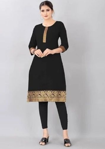 Buy Vastraa Fusion Woolen Regular Fit Ladies Kullu Kurti  (TS0323DD-M_M_Black) at Amazon.in