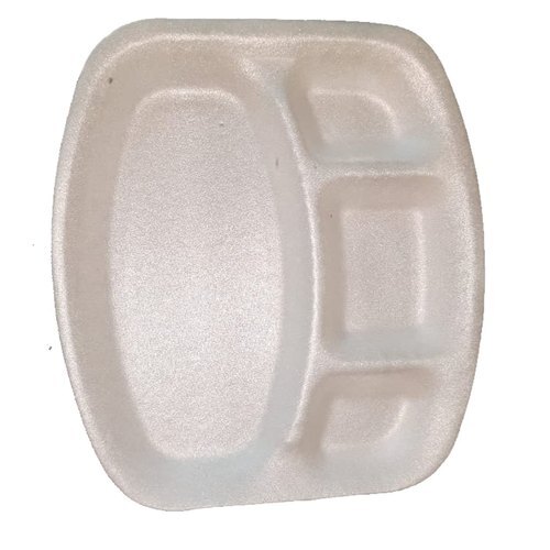 Eco Friendly And Light Weight White Rectangular Compartment Thermacol Plate 
