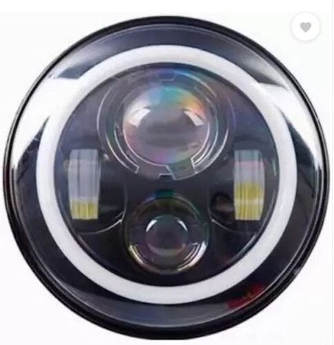 White Free From Defects Round Bike Headlight