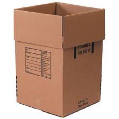 Lightweight And Environment Friendly Square Brown Paper Carton Boxes Size: 5 X 3.5 X 8 Inch