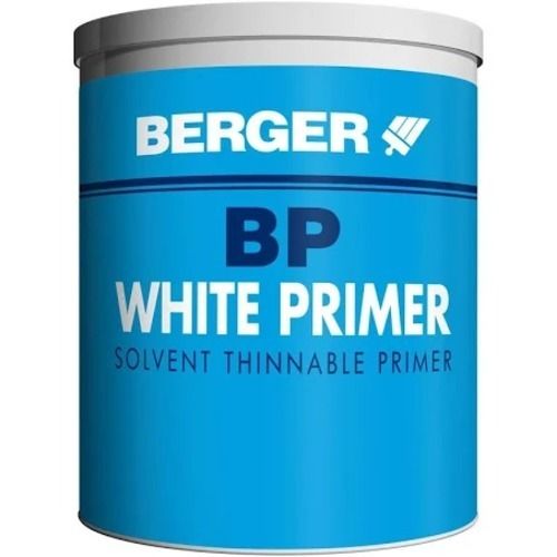 Matt Finished White Berger Solvent Thinnable Exterior Wall Primer Paint With 500 Ml Size