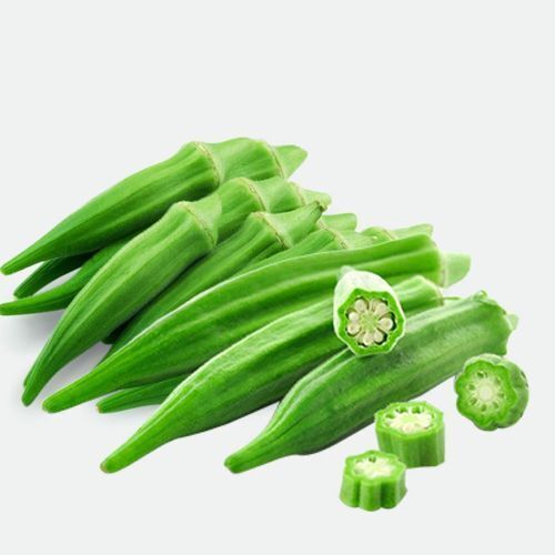 Oblong Shaped Contains 90% Moisture Raw Processed Fresh Green Lady Finger