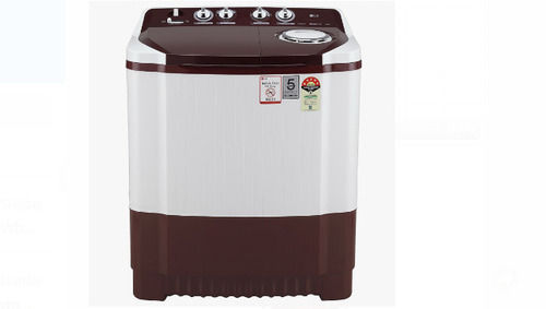 White And Brown 8kg Capacity 5 Star Semi Automatic Top Loading Washing Machine