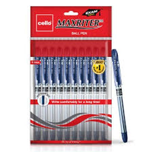 Plastic 0.5 Mm Nickel Fine Write 10 Pens In One Pack Elasto Grip Cello Maxriter Ball Pens