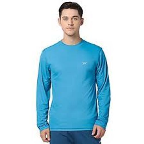 Cotton Round Neck Mens Blue T-Shirts Gender: Male