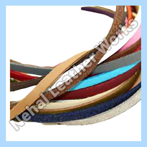 Durable, Recyclable And Plain Natural Brown Color Flat Leather Cord, Available In Various Color