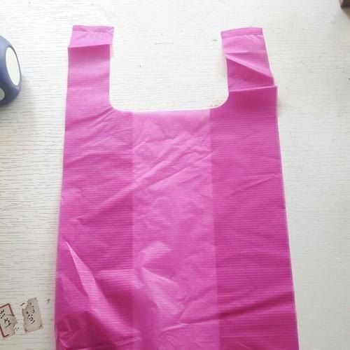 Environment Friendly Pink U Cut 1 Kg Carrying Capacity And 53 Micron Thickness Recyclable Plastic Carry Bag 