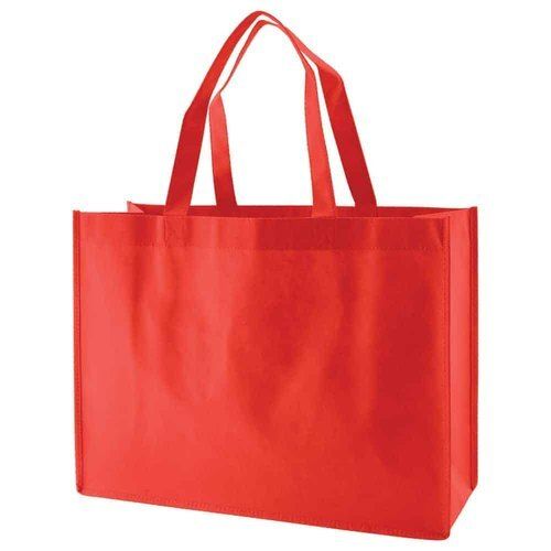 Red Environment Friendly Plain Dyed Non Woven Carry Bag