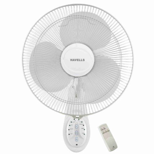 White Ergonomically Designed Havells Platina Remote 400Mm Wall Fan, 2800 Rpm 