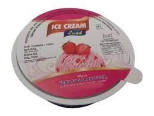 5 ग्राम गोल आकार का पैक मीठा और स्वादिष्ट स्ट्राबेरी वनीला आइसक्रीम कप