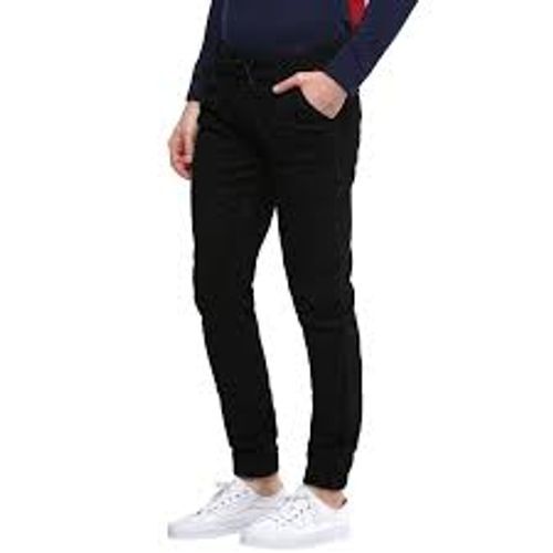 Black Trendy Stretchable Slim-Fit Plain Denim Jeans