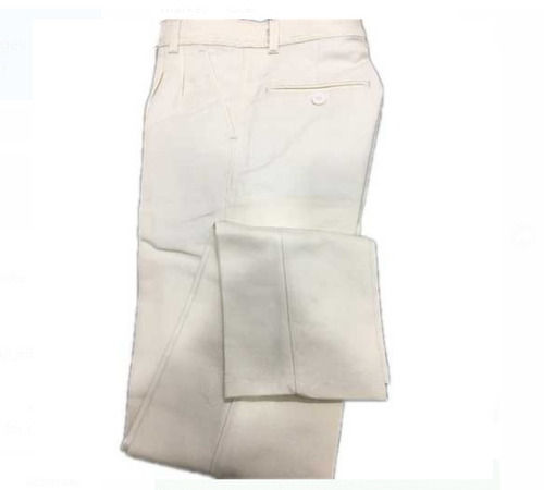 Grey Comfortable And Slim Fit Plain Dyed Cotton Formal Wear Pants