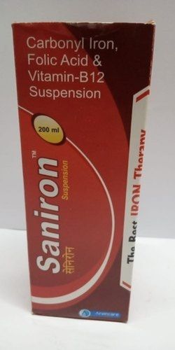 Carbonyl Iron Folic Acid And Vitamin-B12 Suspension With 200 Ml Packaging Size General Medicines