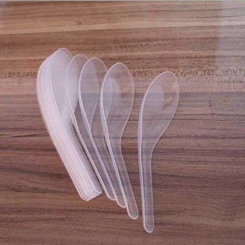 Disposable Light Weight And Unbreakable Transparent White Plastic Spoon