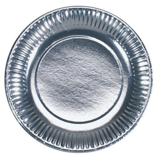 इवेंट और पार्टी सप्लाई के लिए 10 इंच साइज के साथ इको फ्रेंडली डिस्पोजेबल सिल्वर कोटेड पेपर प्लेट