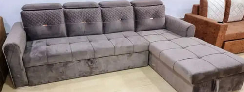 Grey Color Wood Material Folded Designer Sofa Cum Bed With 72 X 48 X 8 Cm For Home Carpenter Assembly