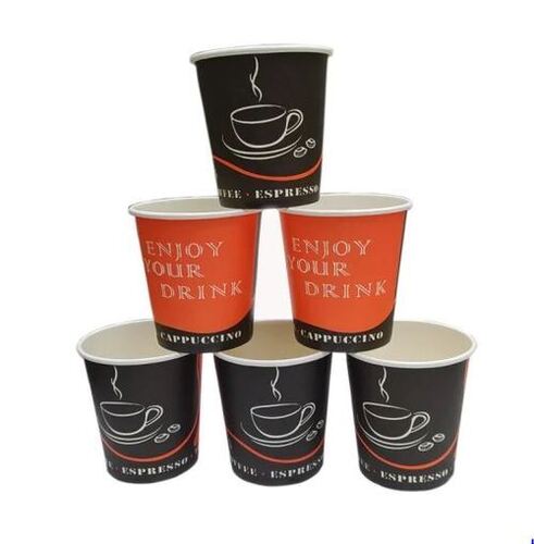 घटनाओं और पार्टियों के लिए 130 मिलीलीटर क्षमता के साथ पर्यावरण के अनुकूल मल्टी कलर डिस्पोजेबल प्रिंटेड पेपर कप