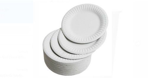 White 7 Inch Round Shape Plain Disposable Paper Plates