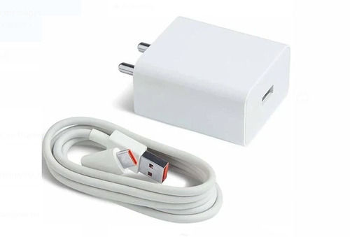 White C Type Fast Mobile Charger With C Type Cable Length 1.5 Meter For Mobile  Battery Backup: 24 Hours