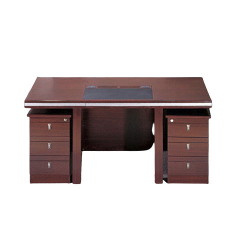 Machine Made Brown Rectangular Wooden Office Table