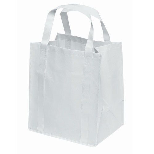  लूप हैंडल व्हाइट नॉन वोवेन बैग्स, 14x18 इंच