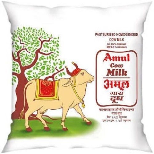 Vacuum Fresh Packaging 100% Natural And Pure Organic Amul Cow Milk 500 Ml