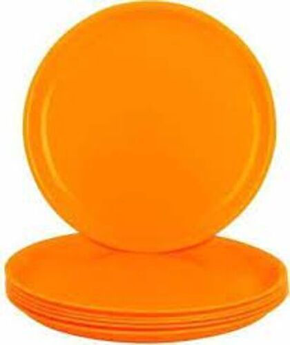  Orange Microwave Safe Break Resistant Dinner Serving Plastic Dinner Plates, Set Of 6