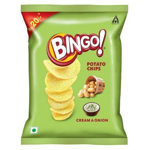  Tasty Flavour Crispy & Crunchy Cream And Onion Original Bingo Potato Chips  Packaging: Box