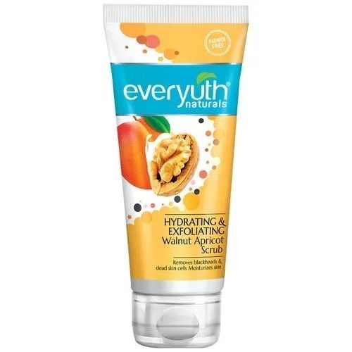 Smooth Texture Yellow Color Everyuth Advanced Walnut Apricot Hydrating And Exfoliating Scrub, 100 G 