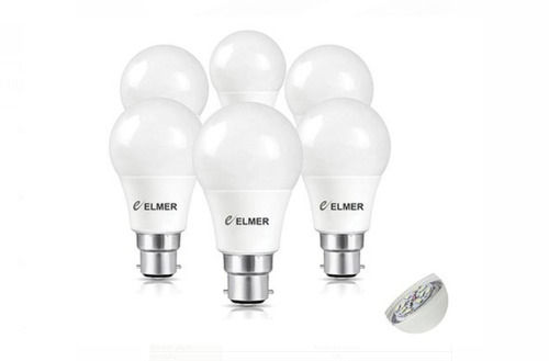 Elmer B22 Base Type Aluminum Body Material White Led Bulb For Lighting, 50 Watt  Design: Plain