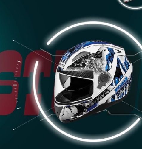 Black And Blue Printed Shifter D7 Decor Aerodynamic Design Uv Resistant Paint Full Face Helmet