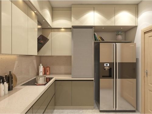 Corrosion Resistant And Durable White L Shape Designer Modular Kitchen