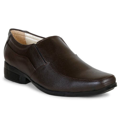 Breathable Dark Brown Slip On Type Low Heel Non Leather Mens Shoes For Formal Wear