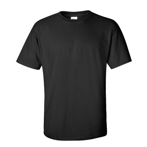 Plain Black Breathable Skin Friendly Wrinkle Free Round Neck Half Sleeve Cotton T Shirts For Men Gender: Male