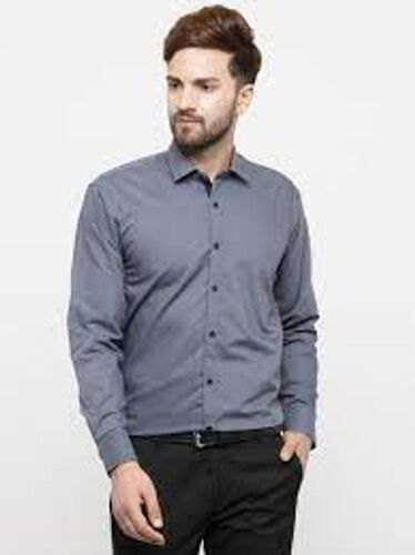 Style Cotton Regular Men'S Full-Sleeve Fashionable Fabric Gray Formal Shirt Age Group: 20-40